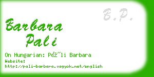 barbara pali business card